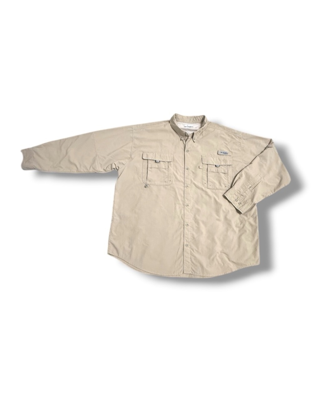 Columbia Long-Sleeve Outdoor Fishing Shirt XXL Tan